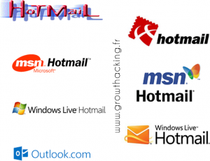 Résumé de l'evolution des logos de hotmail jusqu'à Outlook.com